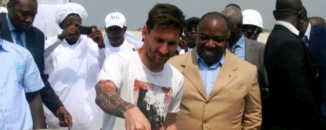 Messi lays the foundation stone for new stadium in Gabon