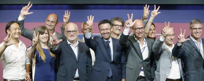 Bartomeu wins 55% of the vote and will be President until 2021