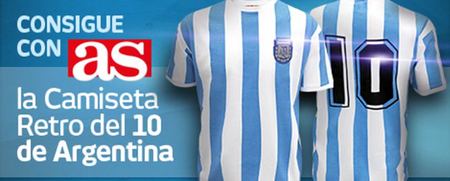 AS te regala la camiseta retro de Argentina con el número 10