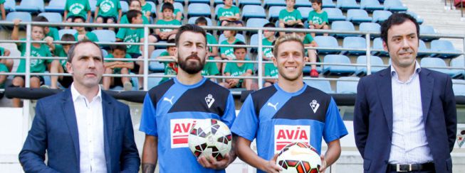 Antonio Luna and Keko were presented with Eibar.