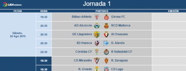 Horarios confirmados para las dos primeras jornadas