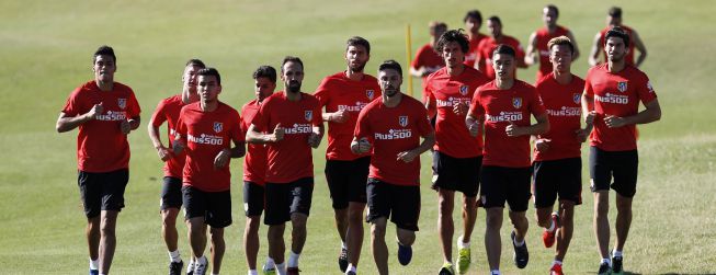 Primer entrenamiento de Filipe Luis con el Atlético de Madrid