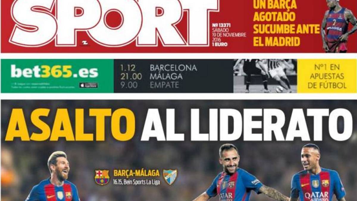La visita del Málaga y el derbi, en la prensa de Barcelona