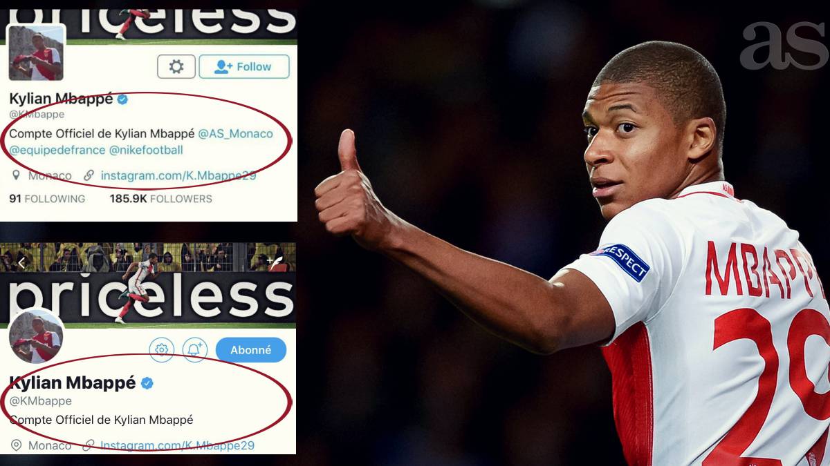 Mbappé removes Monaco from his Twitter bio - AS.com - 1200 x 675 jpeg 97kB