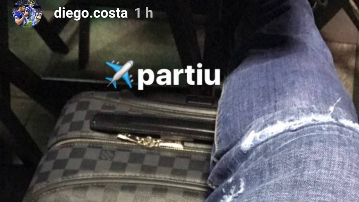 Diego Costa viajó a España... rumbo al Atleti