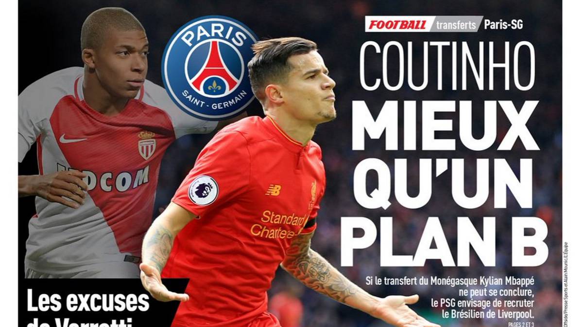 El PSG tiene un plan B a Mbappé: Philippe Coutinho