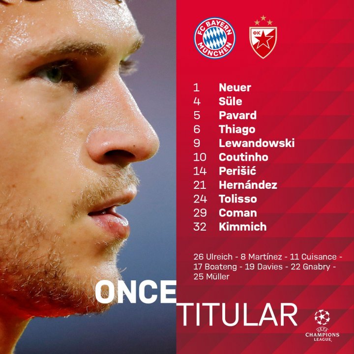 Alineación del Bayern.