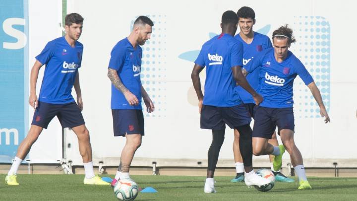 Entrenamiento del FC Barcelona.