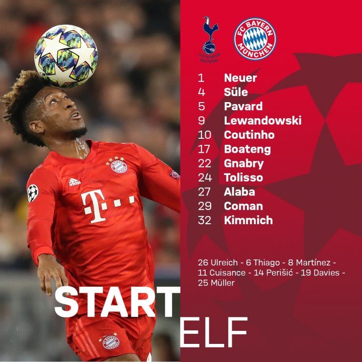 Alineación del Bayern.