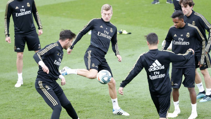 Kroos, en un entrenamiento del Real Madrid