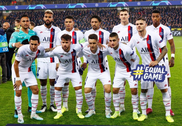 Alineación del PSG en Brujas.