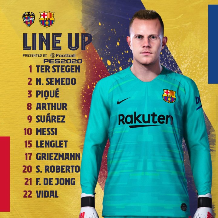 Alineación del Barça en el Ciutat de València.