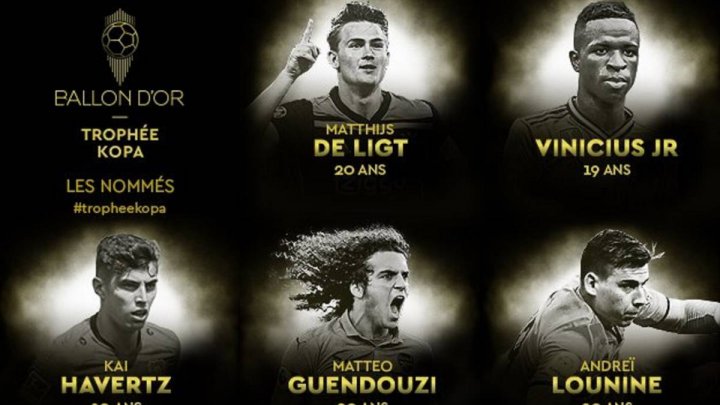 Vinicius, Lunin y João Felix, entre los nominados al Trofeo Kopa