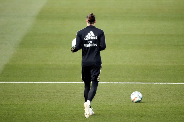 Gareth Bale, en un entrenamiento del Real Madrid