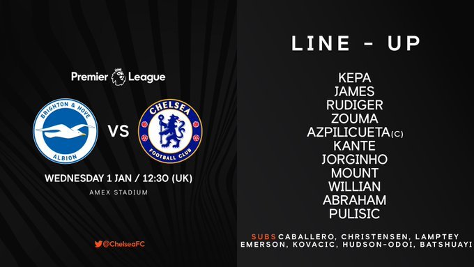 Alineación del Chelsea en el Amex Stadium.