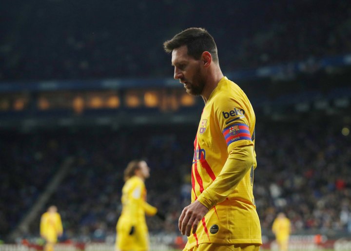 Messi en el derbi ante el Espanyol.