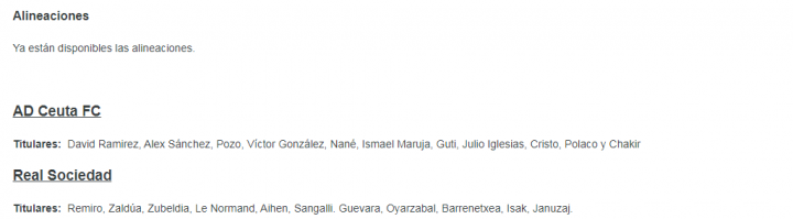 Onces de Ceuta y Real Sociedad