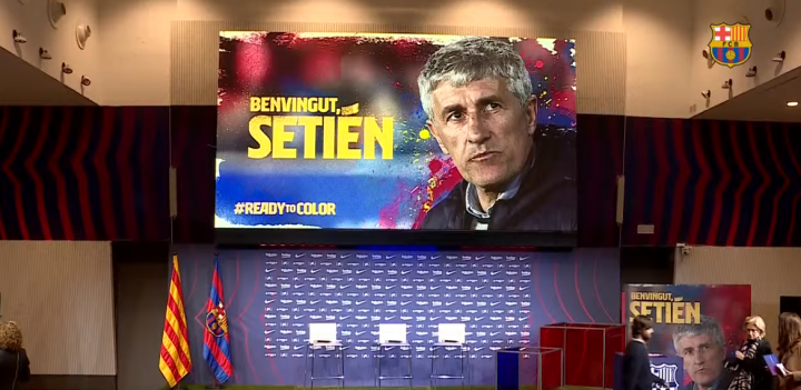 La sala de prensa del Camp Nou.