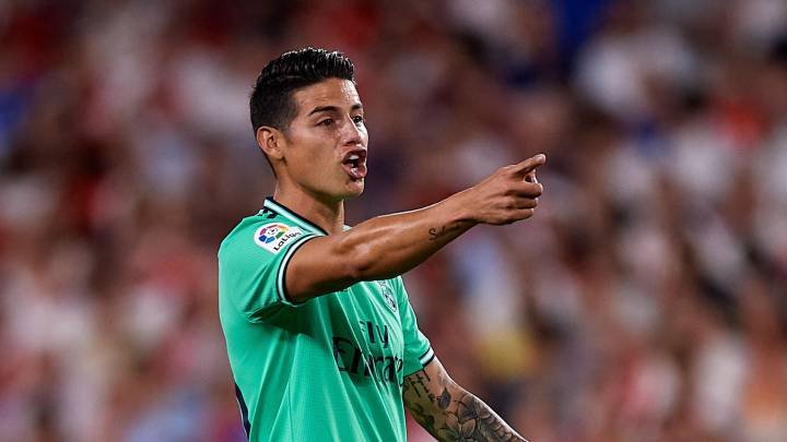 James Rodríguez, en un partido con el Real Madrid.