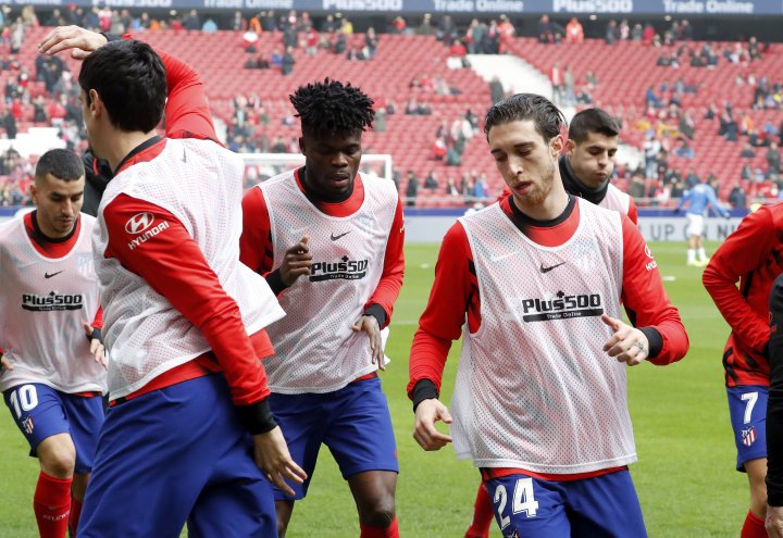 Vrsaljko durante el calentamiento antes de jugar contra el Leganés.