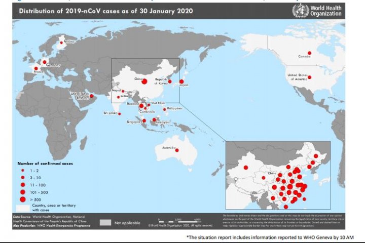 Distribución del coronavirus por el Mundo.