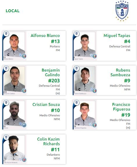 suplentes pachuca