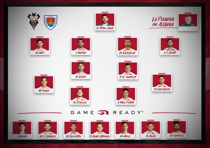 Alineación del Albacete ante el Numancia.
