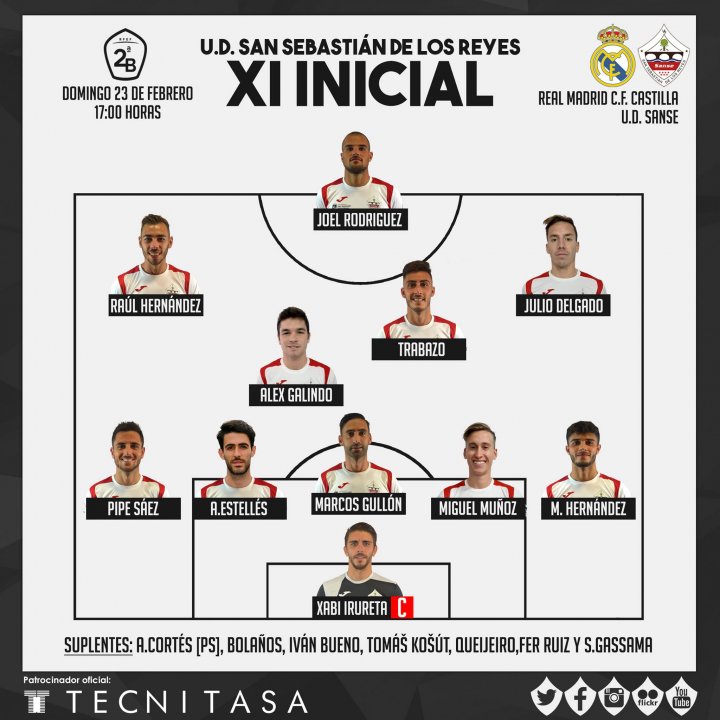 El once de la UD San Sebastián de los Reyes en el Di Stéfano