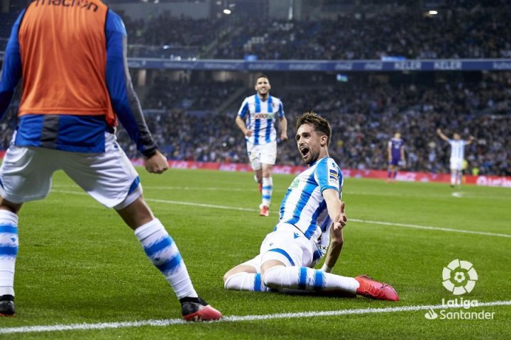 Januzaj celebra su gol al Valladolid.