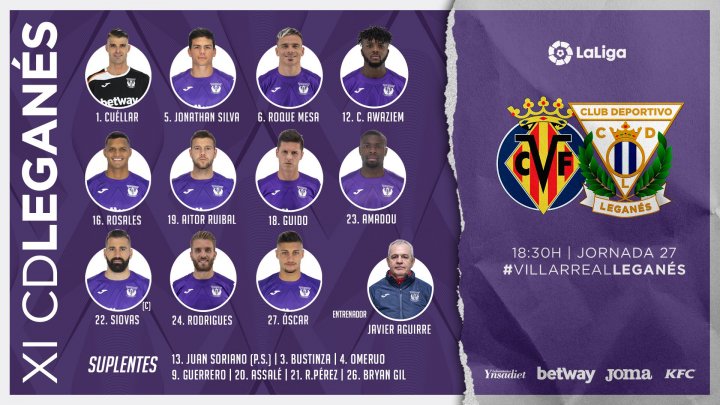 Alineación del Leganés en La Cerámica.