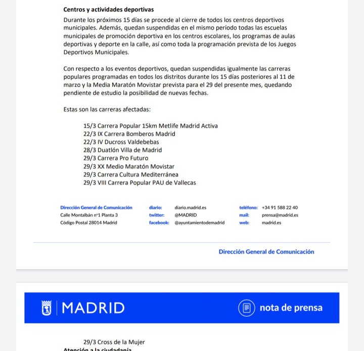 Carreras suspendidas