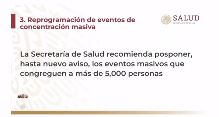 Reprogramación de eventos de concentración masiva