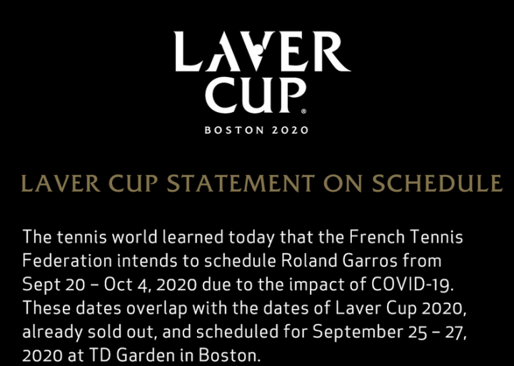 Laver Cup clash with rescheduled French Open