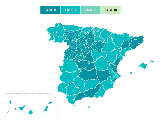 Mapa de las comunidades que pasan de fase
