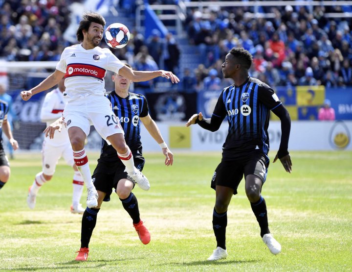Gaitán, en un partido con Chicago Fire.