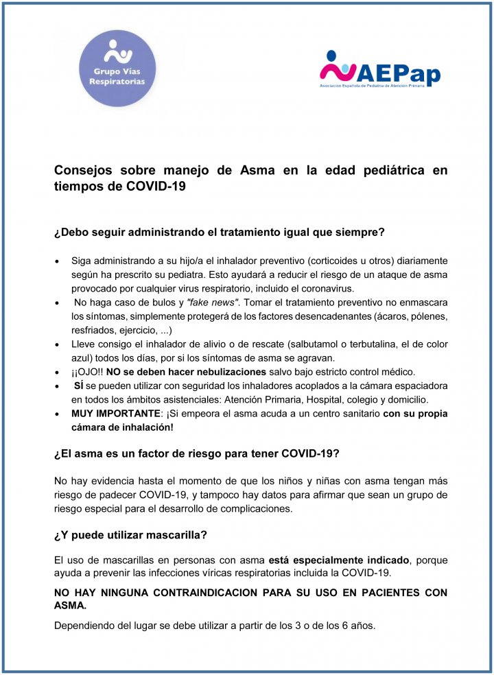 coronavirus asma niños