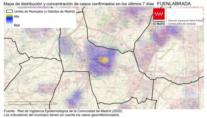DISTRIBUCIÓN DE CASOS CONFIRMADOS EN FUENLABRADA