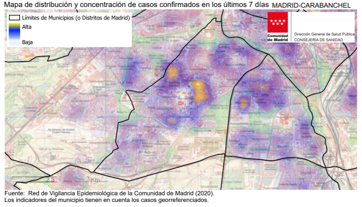 DISTRIBUCIÓN DE CASOS CONFIRMADOS EN CARABANCHEL