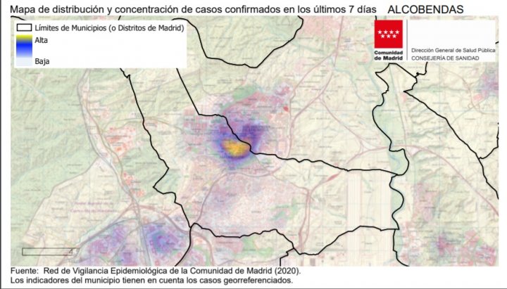 DISTRIBUCIÓN DE CASOS CONFIRMADOS EN ALCOBENDAS