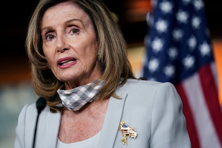 U.S. House Speaker Nancy Pelosi (D-CA) speaks during her weekly news conference on Capitol Hill in Washington, U.S., August 13, 2020. REUTERS/Sarah Silbiger/File Photo