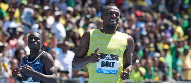Usain Bolt gana con 20.29 en Nueva York, pero no convence
