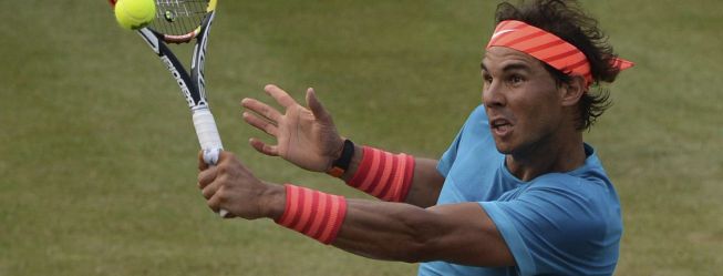 Rafael Nadal, in his first grass final since 2011