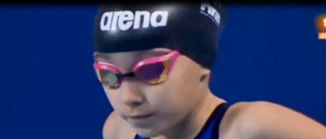 He is only 10 years old and participates in the Adult Swimming World Championship!