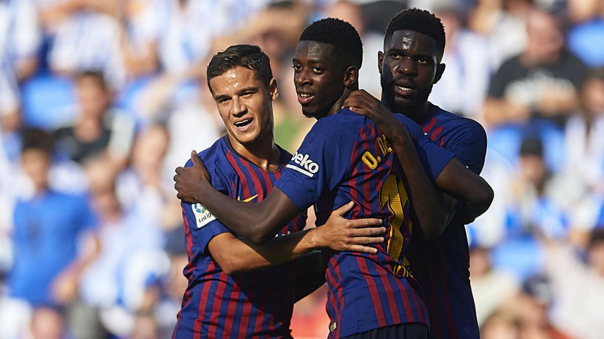 Image result for coutinho dembele barca