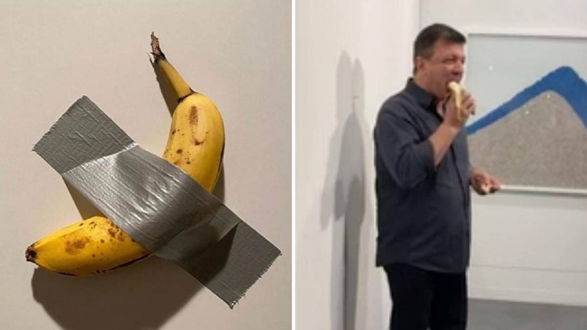 Un artista vende un plátano por 120.000 dólares... y llega otro y se lo come