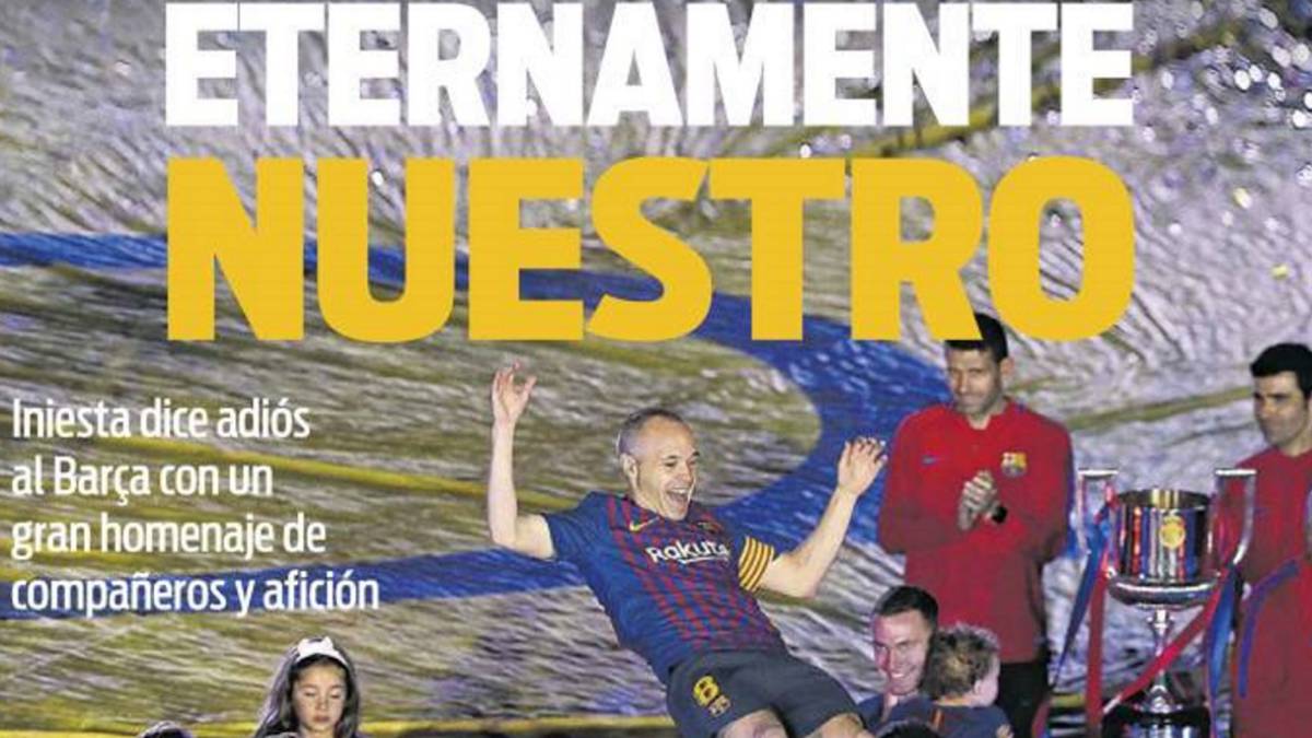 Iniesta inunda las portadas de Barcelona en su adiós - AS.com