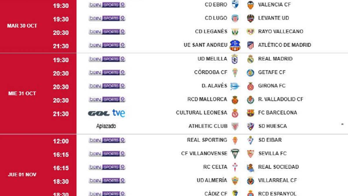 Ya se conocen los horarios de la ida de dieciseisavos de Copa - AS.com Ya se conocen los horarios de la ida de dieciseisavos de Copa - AS.com