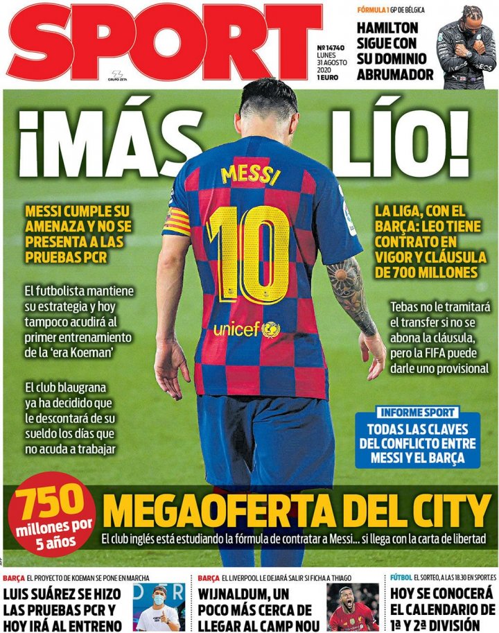 Leo Messi Set To Leave Barcelona Man City Psg Inter Contract 30 August Summary As Com