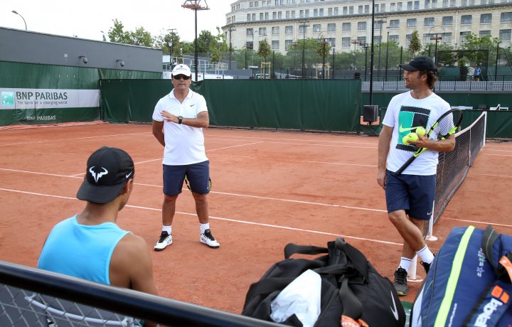 Rafa Nadal, Toni Nadal y Carlos Moyá