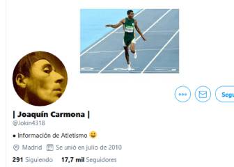 Joaquín Carmona: el tuitero del atletismo que vive en la calle